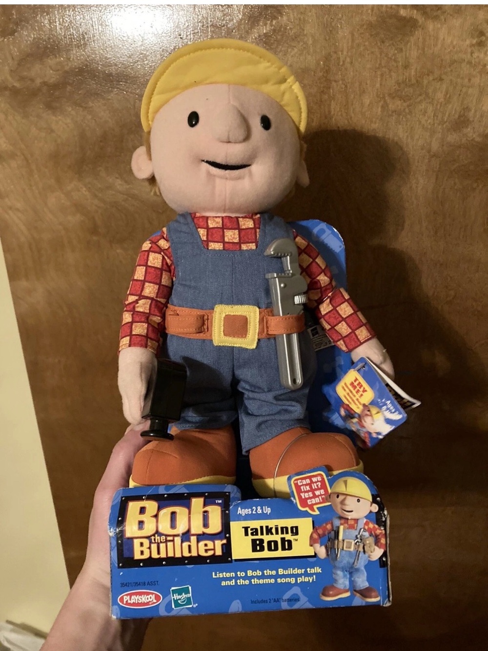 2001 Bob The Builder Talking Bob Plush 12” Can We Fix It? Playskool Hasbro